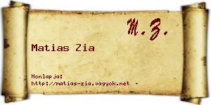 Matias Zia névjegykártya